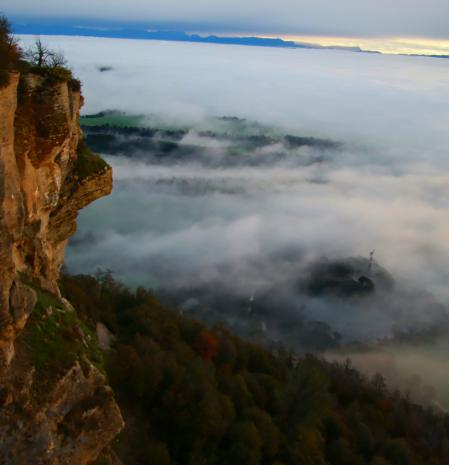 La niebla en la Plana de Vic vista desde el Roc Gros de Balenyà.