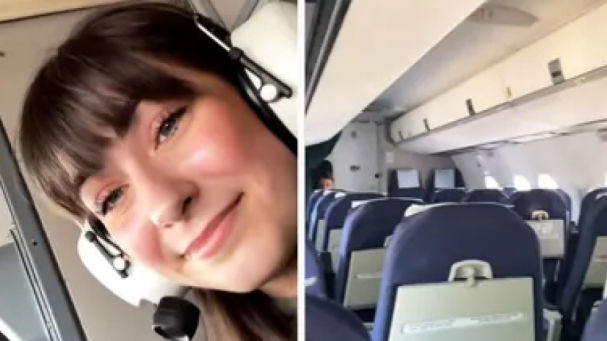 La gran experiencia al descubrir que es la única pasajera de un avión que suma 29 millones de visitas 2