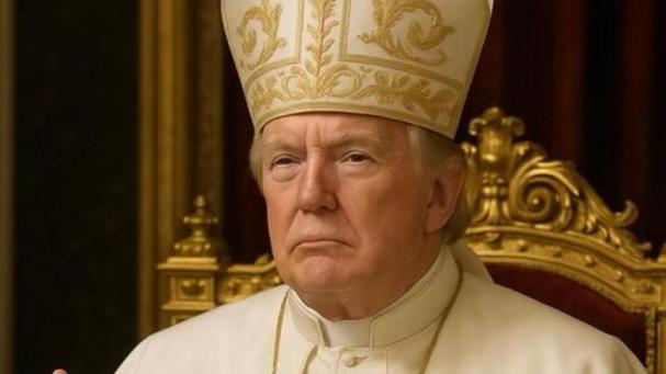 Así es la polémica fotografía de Trump vestido de papa