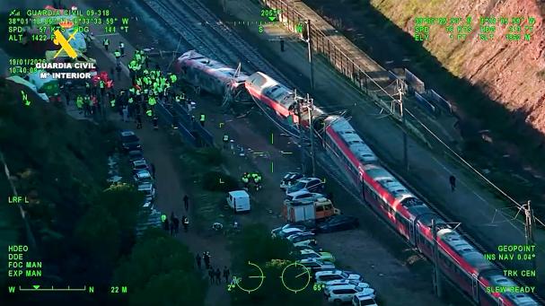 Imágenes aéreas del trágico suceso entre los dos trenes en Córdoba