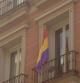 La bandera republicana en el balcón del grupo municipal de IU en Madrid
