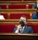 El candidato republicano a la Presidencia de la Generalitat, Pere Aragonès, interviene durante una sesión de control al Govern, a 13 de mayo de 2021, en el Parlament de Catalunya, Barcelona, Cataluña, (España). Durante el pleno, el Govern tendrá que enfrentarse a las preguntas de la oposición y responder a lo relativo a su gestión de la pandemia y la crisis generada. Asimismo, se realizará un debate conjunto de dos propuestas de resolución presentadas por ERC, Junts, CUP y comuns para profundizar en su 