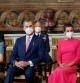 Los Reyes durante el acto de de imposición de condecoraciones de la Orden del Mérito Civil.