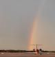 Doble arco iris divisado desde el aeropuerto de Barcelona.