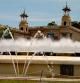 La Font Màgica de Montjuïc encendida en pleno día.
