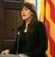La presidenta del Parlament, Laura Borràs, compareix al Despatx d'Audiències.