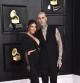 Kourtney Kardashian and Travis Barker at the 64th Annual Grammy Awards on Sunday, April 3, 2022, in Las Vegas.