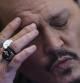 Fairfax (United States), 25/05/2022.- Actor Johnny Depp reacts as he testifies in the courtroom during the Depp v Heard defamation trial at the Fairfax County Circuit Courthouse in Fairfax, Virginia, USA, 25 May 2022. Johnny Depp's 50 million US dollar defamation lawsuit against Amber Heard started on 10 April. (Estados Unidos) EFE/EPA/EVELYN HOCKSTEIN / POOL