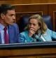 El presidente Pedro Sánchez y la vicepresidenta Nadia Calviño, en una sesión del Congreso