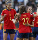 Las jugadoras de la selección española celebran la victoria ante Finlandia en su encuentro del grupo B de la Eurocopa Femenina