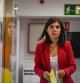 Marta Vilalta, secretaria general adjunta de ERC, antes de la rueda de prensa