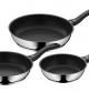 WMF Juego de 3 sartenes antiadherentes Devil 20-24-28 cm, de acero inoxidable y revestimiento antiadherente para todo tipo de cocinas incluido inducción,...