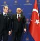 Turkey's Foreign Minister Mevlut Cavusoglu, right, meets with Sweden's Foreign Minister Tobias Billstrom before holding a press conference in Ankara, Turkey, Thursday, Dec. 22, 2022. Turkey's Foreign Minister called on Tuesday the refusal of Sweden's top court to extradite a man wanted by Turkey a 