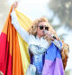 Singer Paulina Rubio performs on the Fiesta Caliente Stage at the 39th Annual Long Beach Pride Parade And Festival held at the Long Beach Shoreline Marina on July 10, 2022 in Long Beach, Los Angeles, California, United States.