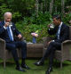 El presidente de EE.UU. y el primer ministro británico el lunes en los jardines de Downing Street