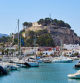 El puerto y el castillo de Dènia en Alicante