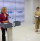 A la izquierda, Eider Mendoza, diputada general de Gipuzkoa.