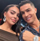 Georgina Rodríguez y Cristiano Ronaldo en el partido de boxeo