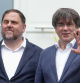El líder de ERC, Oriol Junqueras, y el expresident catalán Carles Puigdemont