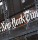 Entrada al edificio de The New York Times en Manhattan