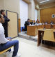 Brazilian soccer star Dani Alves sits during his trial in Barcelona, Spain, Monday, Feb. 5, 2024. Dani Alves goes on trial Monday a year after he allegedly sexually assaulted a young woman at a Barcelona nightclub. The 40-year-old Alves is accused of sexually assaulting the woman on the night of Dec. 30, 2022. He denies any wrongdoing(Alberto Estevez/Pool Photo via AP)