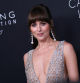 Dakota Johnson con un vestido de pedrería y transparencias