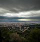 Cortina de lluvia en Barcelona vista desde Vallvidrera.
