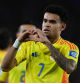 BUENOS AIRES, ARGENTINA - JUNE 10: Luis Diaz of Colombia celebrates after scoring the team's first goal during the FIFA World Cup 2026 South American Qualifier match between Argentina and Colombia at Estadio MÃ¡s Monumental Antonio Vespucio Liberti on June 10, 2025 in Buenos Aires, Argentina. (Photo by Marcelo Endelli/Getty Images)