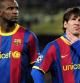 Eric Abidal, junto a Messi en los minutos previos a la disputa del Barça-Arsenal de la Champions League
