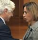 La ministra de Defensa, Carme Chacón, conversa con el presidente de Castilla-La Mancha, José María Barreda,