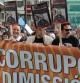 Imagen de la cabezera de la manifestación contra la corrupción en Valencia
