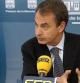 El presidente del Gobierno, José Luis Rodríguez Zapatero, durante la entrevista en la que explicó que el Ministerio de Justicia estudia la resolución de la Junta Electoral Central