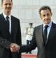 El presidente sirio, Bashar al Assad, junto su homólogo francés, Nicolas Sarkozy, en Damasco el 3 de septiembre de 2008.