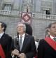 El nuevo alcalde de Barcelona, el convergente Xavier Trias, junto a los líderes de los demás partidos: el ecosocialista Ricard Gomá, el socialista Jordi Hereu, el popular Alberto Fernandez, y el republicano Jordi Portabella.