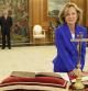 La vicepresidenta económica, Elena Salgado, promete su cargo en el Palacio de la Zarzuela
