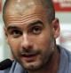 El entrenador del F.C.Barcelona, Pep Guardiola, durante la rueda de prensa