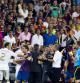 Tangana ocurrida al final del partido de vuelta de la Supercopa, que el Barcelona y Real Madrid han disputado esta noche en el Camp Nou