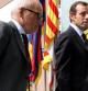 Carles Vilarrubí, el vicepresidente encargado del área institucional (I), junto a Sandro Rosell