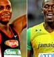 El ex atleta estadounidense Carl Lewis y el jamaicano Usain Bolt