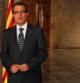 Artur Mas, durante la grabación de su primer mensaje institucional con motivo de la Diada Nacional de Cataluña, en el Palau de la Generalitat