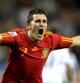 David Villa celebra un gol con la selección española
