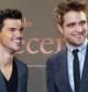 Taylor Lautner y Robert Pattinson durante la premiére de Amanecer en Barcelona