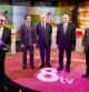 Cuatro de los cabezas de lista por Barcelona; Alfred Bosch (ERC), Josep Antoni Duran i Lleida (CiU), Jorge Fernández Díaz (PPC) y Joan Coscubiela (ICV-EUiA) en el plató de '8tv'