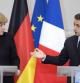 Las banderas en la comparecencia de Merkel y Sarkozy