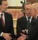 El próximo presidente del Gobierno, Mariano Rajoy, saluda al dirigente de CiU, Josep Antoni Duran Lleida
