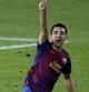 Xavi Hernández celebra el segundo gol del Barça