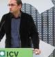 Joan Herrera comparece en la sede de ICV en Barcelona