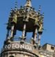Fachada emblemática de la finca modernista La Rotonda, en Barcelona, antes de la reforma