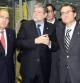 El presidente de la Generalitat, Artur Mas, junto al conseller de Salut, Boi Ruiz, y el presidente de Fedefarma, Lluís Barenys
