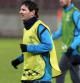 Messi y el resto del Barça entrenan sobre el BayArena, el día antes de enfrentarse al Leverkusen